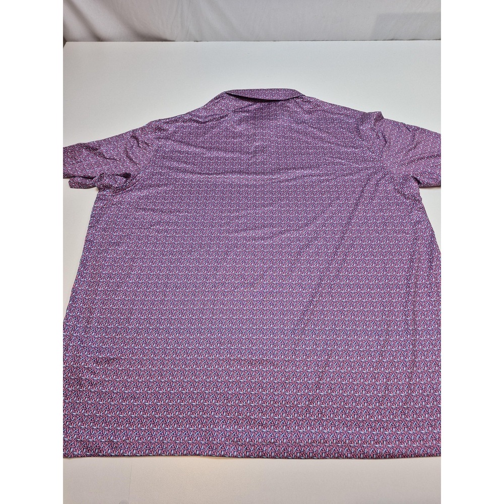 Maelreg Performance Polo Shirt AOP Mens 4XL Pink Big & Tall Geo Stretch Golf - Picture 8 of 12